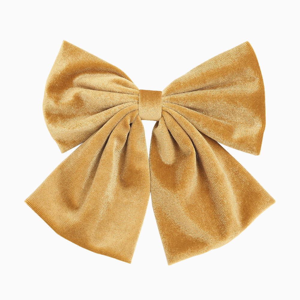 Korea Golden Silk Korea Flanell Big Bow Haars Pange Modische Mädchen Internet Promi Feder Clip Haars Pange 2021 display picture 11