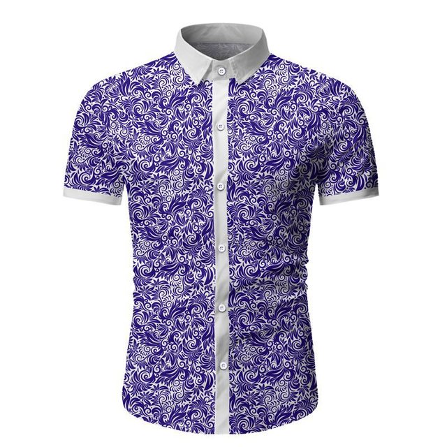 Men’s Casual Short Sleeve flower shirt