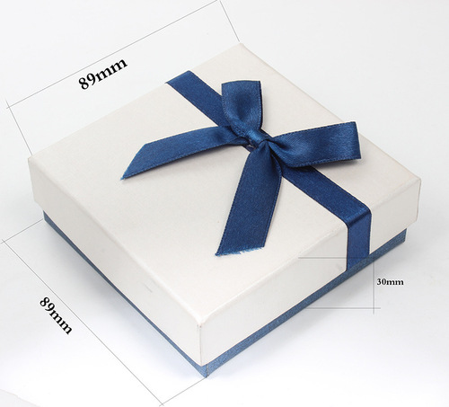 Simple and elegant gift bow square ring bracelet necklace box Korean jewelry box wholesale