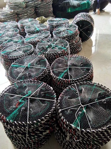 Factory Direct Sales Crab Trap Fishing Cage Softshell Turtle Gear Three-Hole Crab Trap Spring Trap Folding Shrimp Trap Fish Trap Hand Throw Net