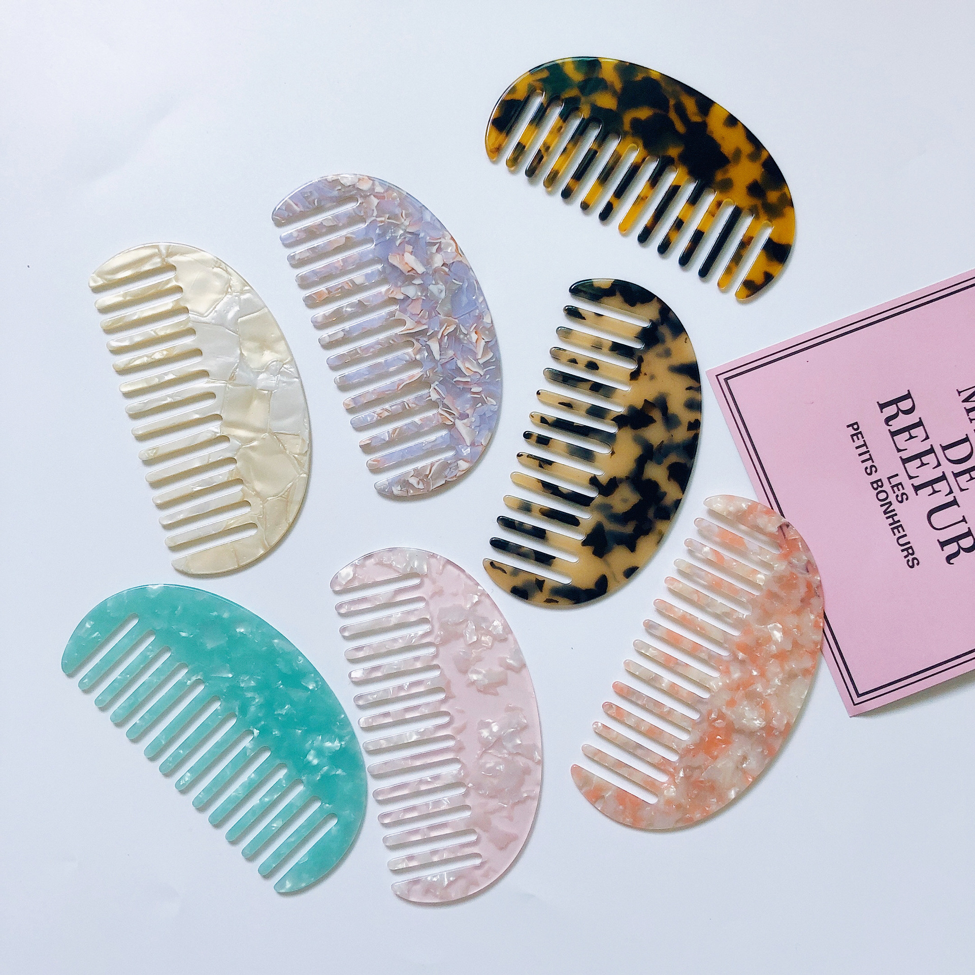 Simple Style Marble Acetic Acid Sheets Hair Combs 1 Piece display picture 5