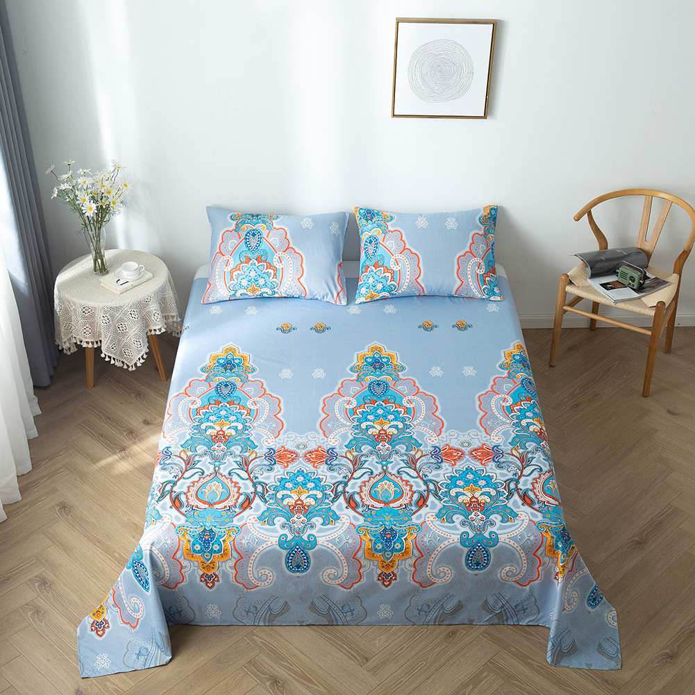 跨境家纺单品床单热销速卖通美国俄罗斯尺寸床上用品磨毛印花床罩