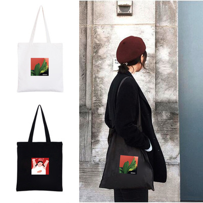 literature Simplicity personality printing ins Original canvas The single shoulder bag student schoolbag Physical store Source of goods On behalf of