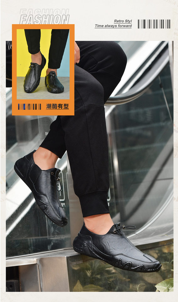 Giày sneaker nam da thật cỡ lớn, giày trắng mềm mũi tròn, gót thấp 1-3 cm — K2082 màu kaki, K2082 màu trắng, K2082 màu xám, K2082 màu đen chi tiết 20
