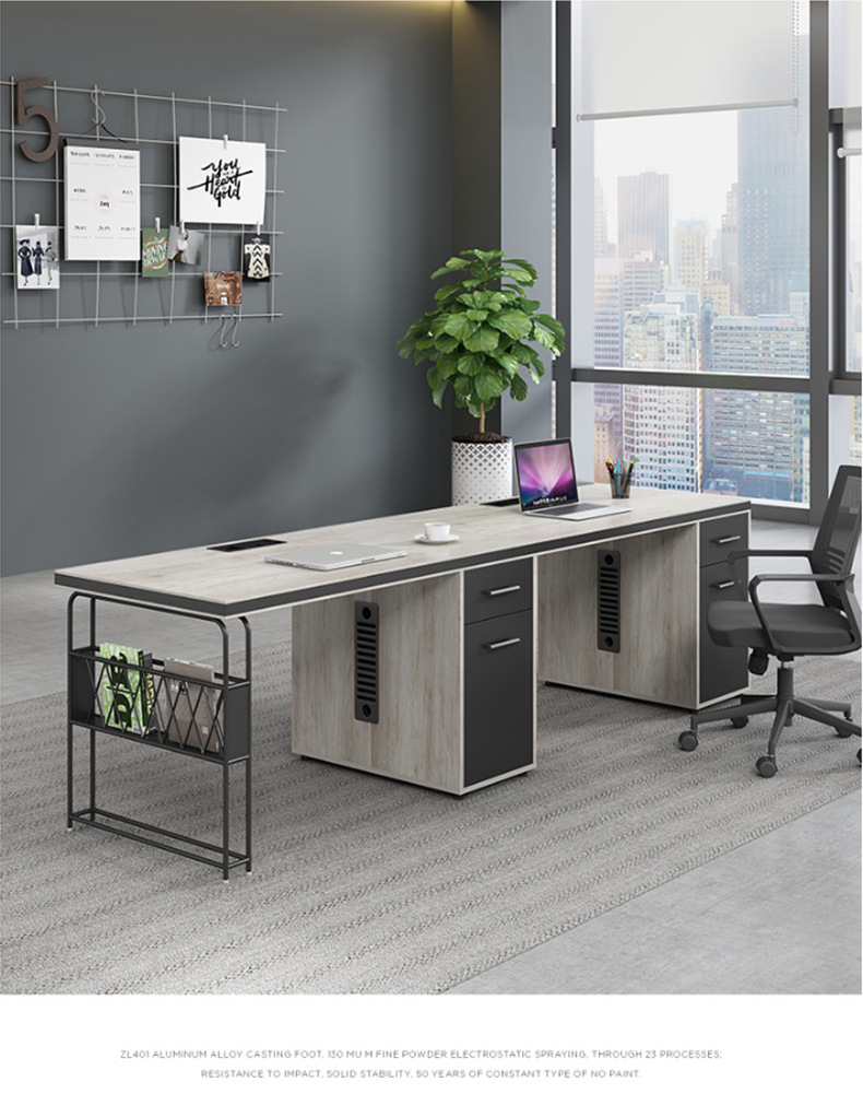 工业风办公桌子椅组合2_4_6人位简约现代办公室职员工位办公