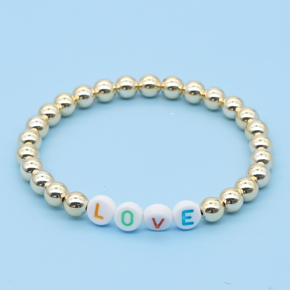 Bracelet À Lettres En Or Plaqué Or Préservant La Couleur display picture 12