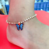 Cross -border creative rhinestone butterfly pendant foot chain female popular butterfly element new glittering diamond foot to decorate women