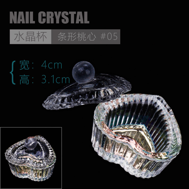 Nuevo colorido AB cristal Copa de cristal de Arte de uñas taza de cristal con tapa colorida Copa de cristal colorido Copa de cristal