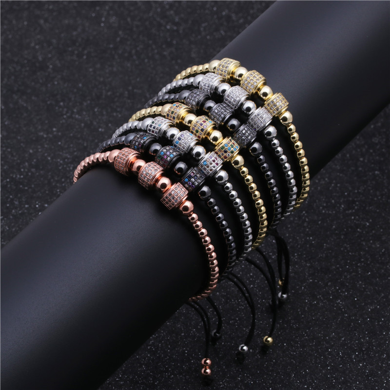 Geometric Tire-shaped Black Zircon Bracelet display picture 14