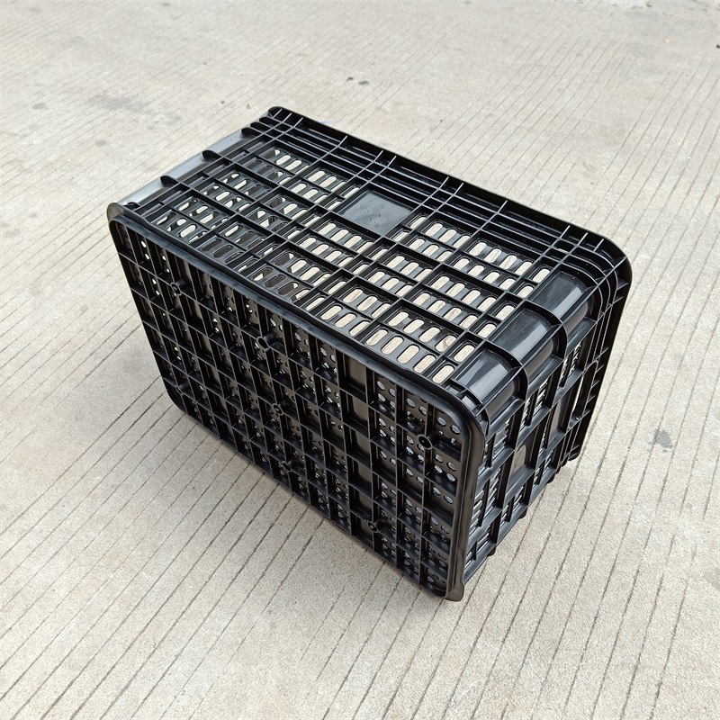 供应塑料筐黑色长方形周转筐网眼五金黑色周转箩厂家直销甘肃贵州
