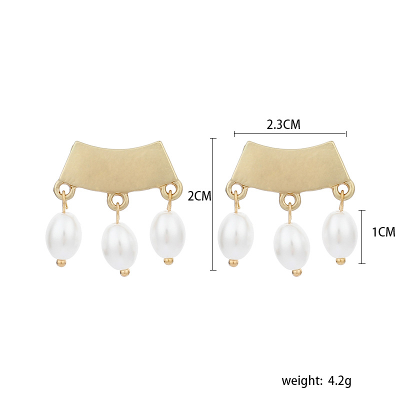 5g Weight Earrings Classification Wedding, Travel, Birthday, Festival Occasion Women'S Gender Gold, Silver Color Pearl Tassel Irregular Bohemian Retro Earrings 无