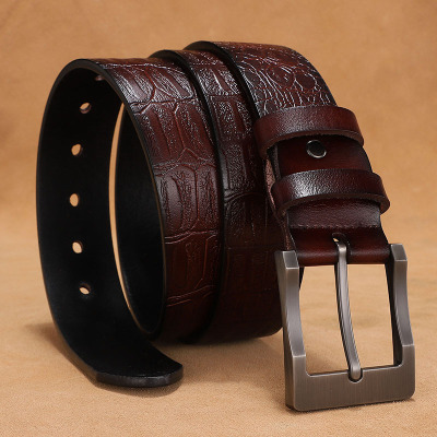 man Pin buckle Belt genuine leather Retro Crocodile print Jeans belt man Waist belt Manufactor Direct selling goods in stock wholesale