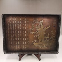 一件代发古玩收藏仿古铜茶盘摆件金属工艺品客厅书房摆件地摊货源