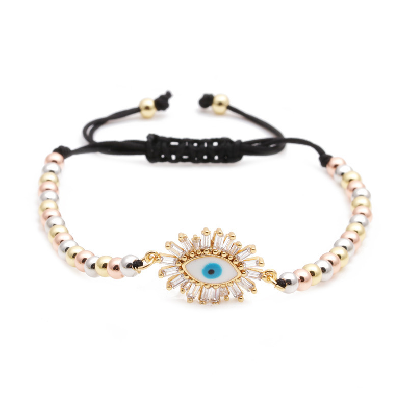 fashion trend new products micro-set zircon evil eye adjustable ladies bracelet wholesale nihaojewel