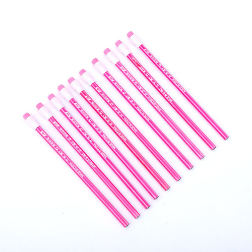 Colored large eraser pencil HB hexagonal pencil for primary school and kindergarten, pure red rod pencil with eraser