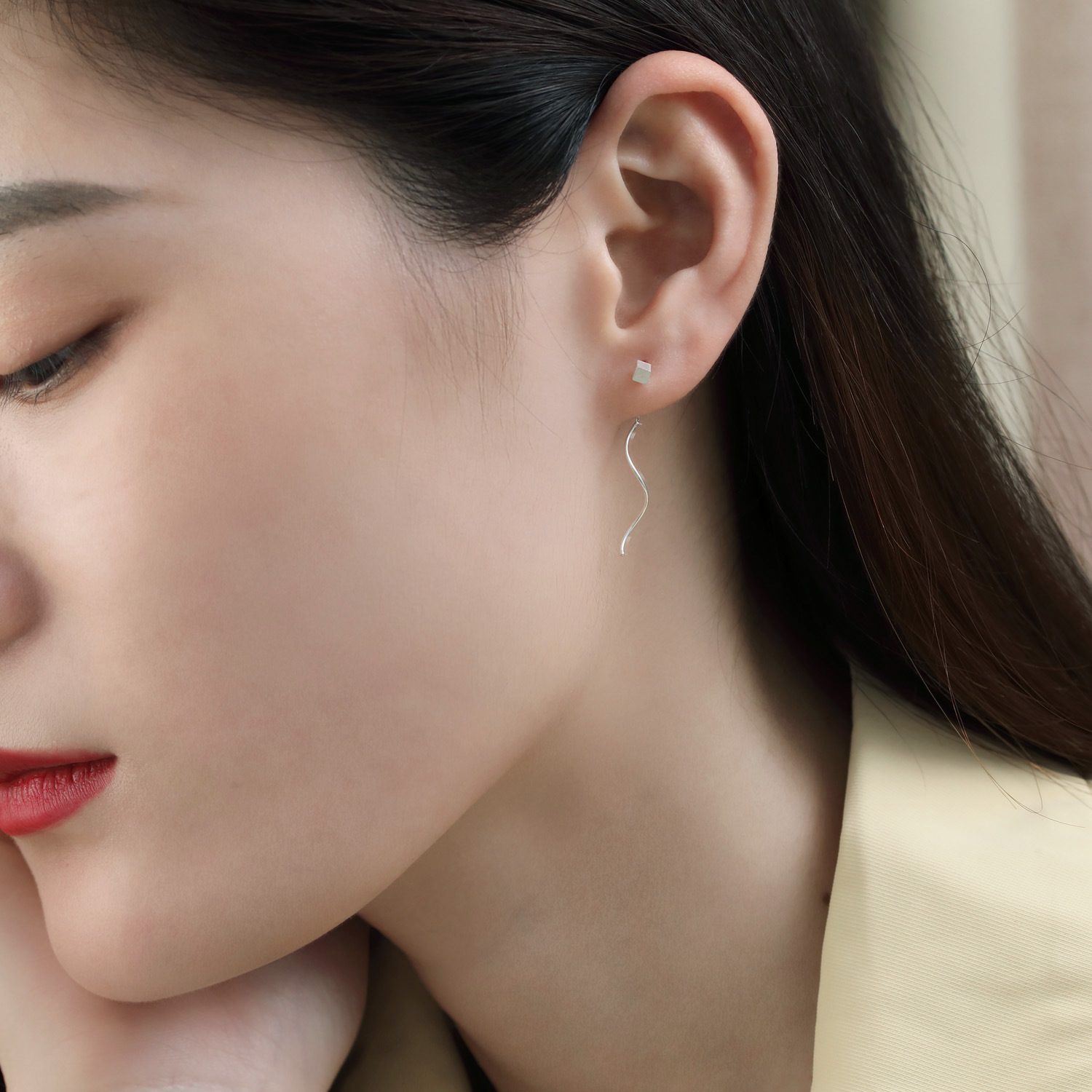 4g Weight 925 Sterling Silver Ear Needle Material Ear line Classification 1 Pair Quantity Holiday, Daily Occasion 925 Sterling Silver Material Geometric, Star, Heart Shape Pattern Women's Gender Casual, Simple Style Style 1 Pair 925 Sterling Silver Geometric Star Heart Shape Ear Line 22