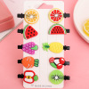 Hair accessory, children's cute hairgrip, fruit hairpins, card holder, set, no hair damage, Korean style