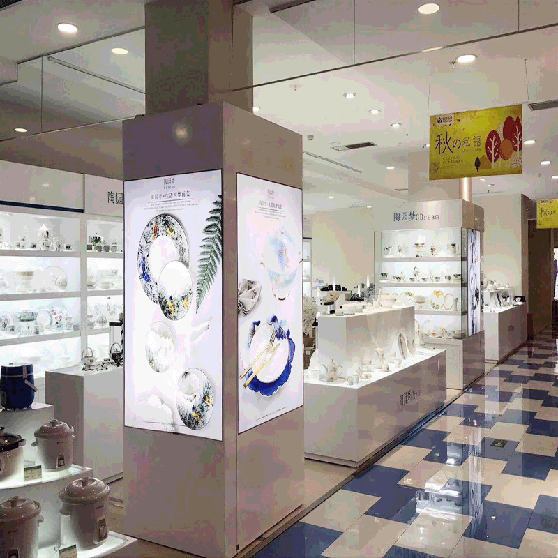 欢迎来图定做瓷器展示柜商场厨具烤漆展示柜陈列展柜