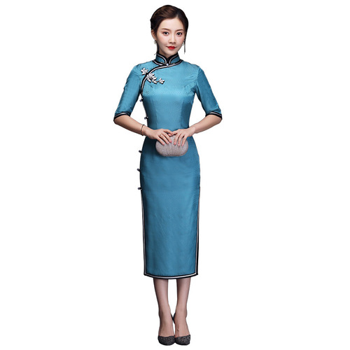 Traditional Chinese Dress Qipao Dresses for Women Real show cheongsam large size long cheongsam dress
