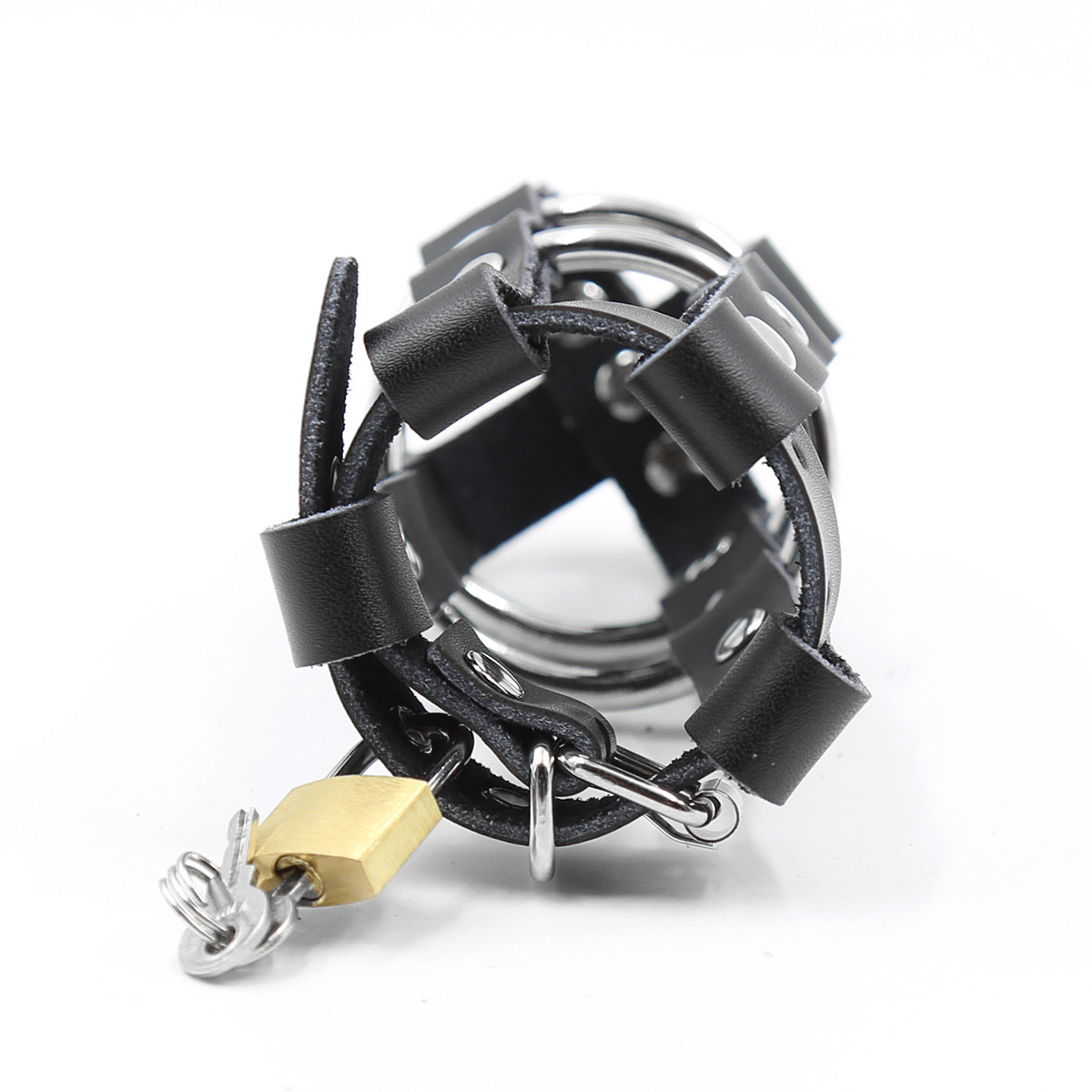 Suministrado directamente por el fabricante, juguete sexual para adultos, anillo para pene de acero con bloqueo, juego de anillos para pene. image 3