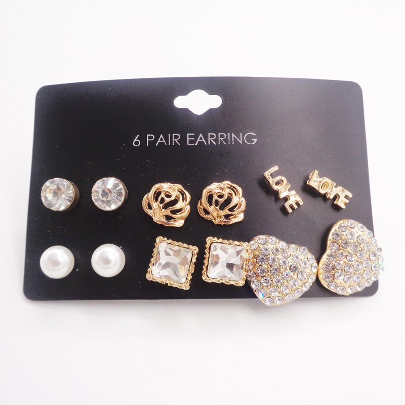 New Fashion Earrings 6 Pairs Earring Set For Women Wholesale display picture 4