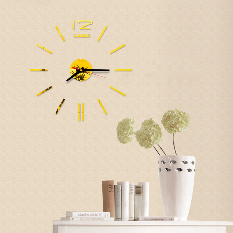 Reloj de pared de espejo EVA de gran tamaño, reloj silencioso de acrílico DIY de moda creativa, venta al por mayor en stock