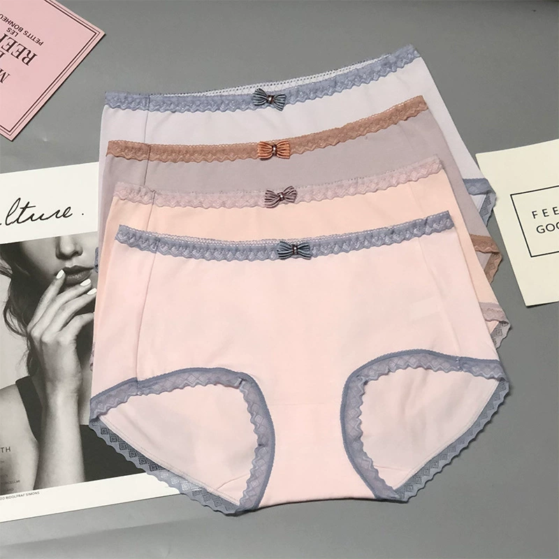 Lace pants with bow, mid rise