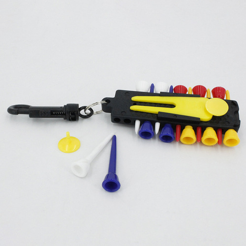 Factory direct sales golf spike holder portable ball fork ball mark green fork storage can be sold cross-border