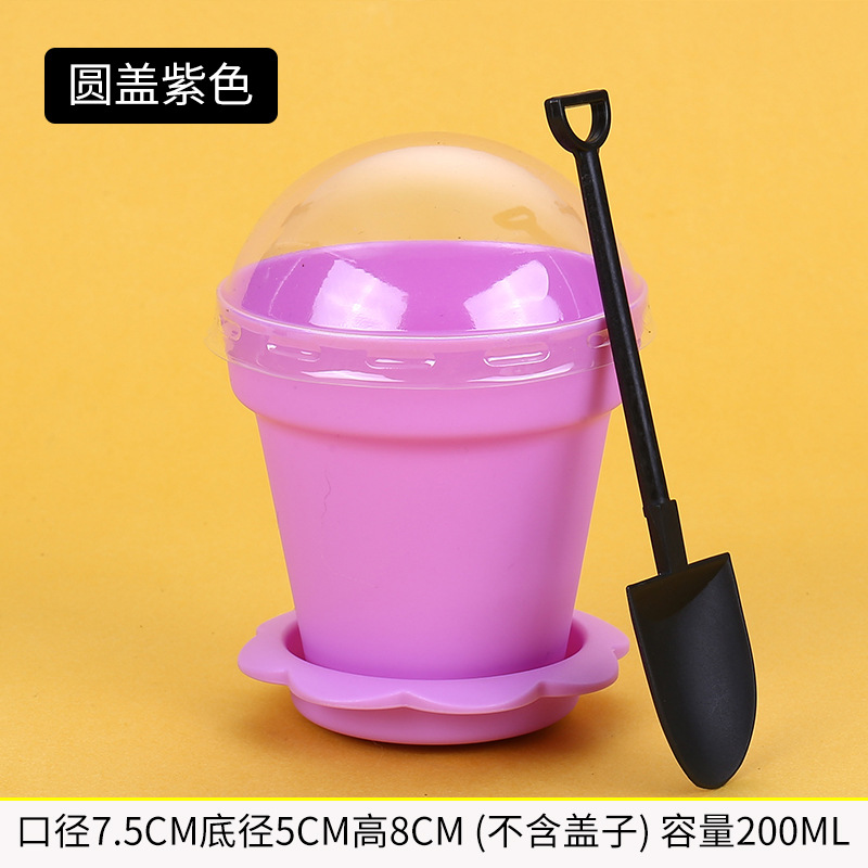 Desechables maceta pastel maceta helado taza DIY pastel taza conjunto con tapa y pala taza de yogur