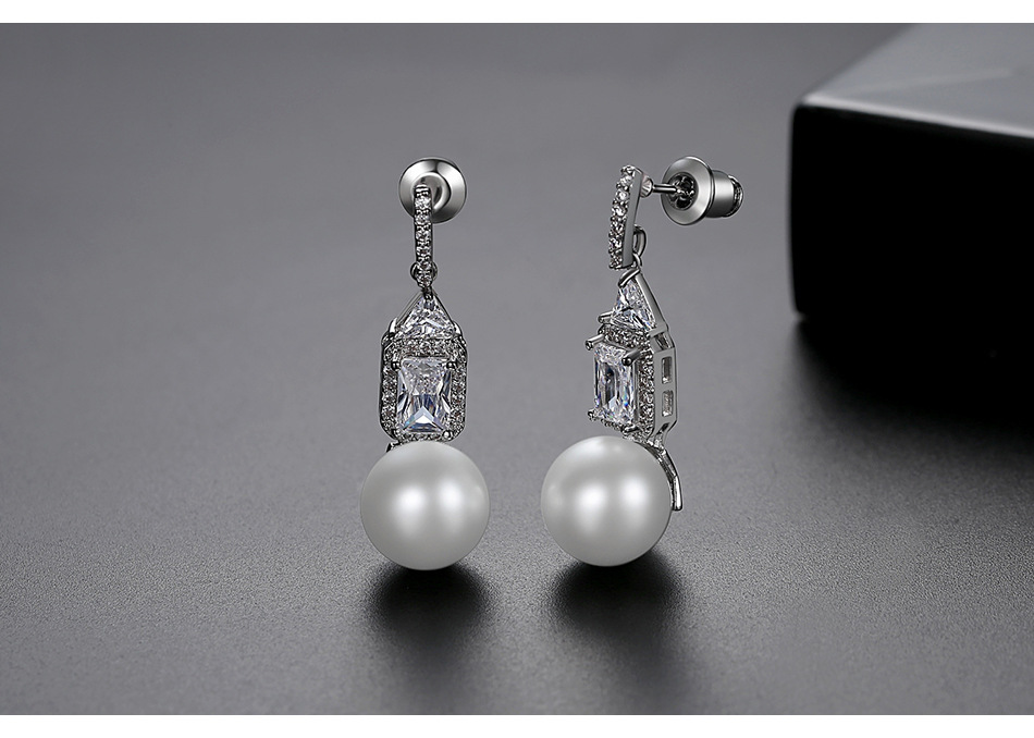 Jin Sexian Reim Ohrringe Mode Koreanische Version Von Einfachen Süßen Bankett Perlen Anhänger Ohrringe Ohrringe Ohrringe Geschenk display picture 6