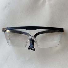 黑白伸縮腿眼鏡 打磨防塵勞保眼鏡 防濺防沖擊護目鏡透明塑膠眼鏡