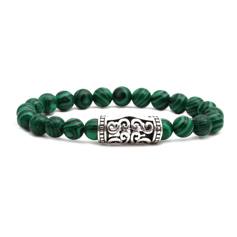 Malachite Owl Buddha Head Codo Set Pulsera Lion Head Elephant Beaded Bracelet display picture 10