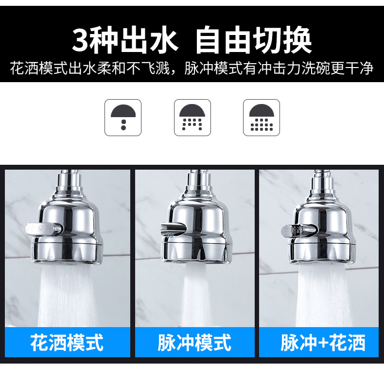 Kitchen faucet aerator, universal splash-proof filter, pressure-increasing faucet, shower head, electroplated external water nozzle undefined