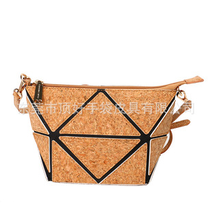 Manufacturer Customized New Quilted cork Shoulder Bag Waterproof and Wear-resistant Gravel cork Crossbody Bag with Printable LOGO