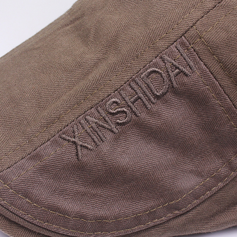 Neuer Spleiß-Baskenmütze für Herren aus Baumwolle im Freien, Sonnenschutz, Entenschnabel, Maler, lässiger Vorwärtshut-Trend_voghion.com