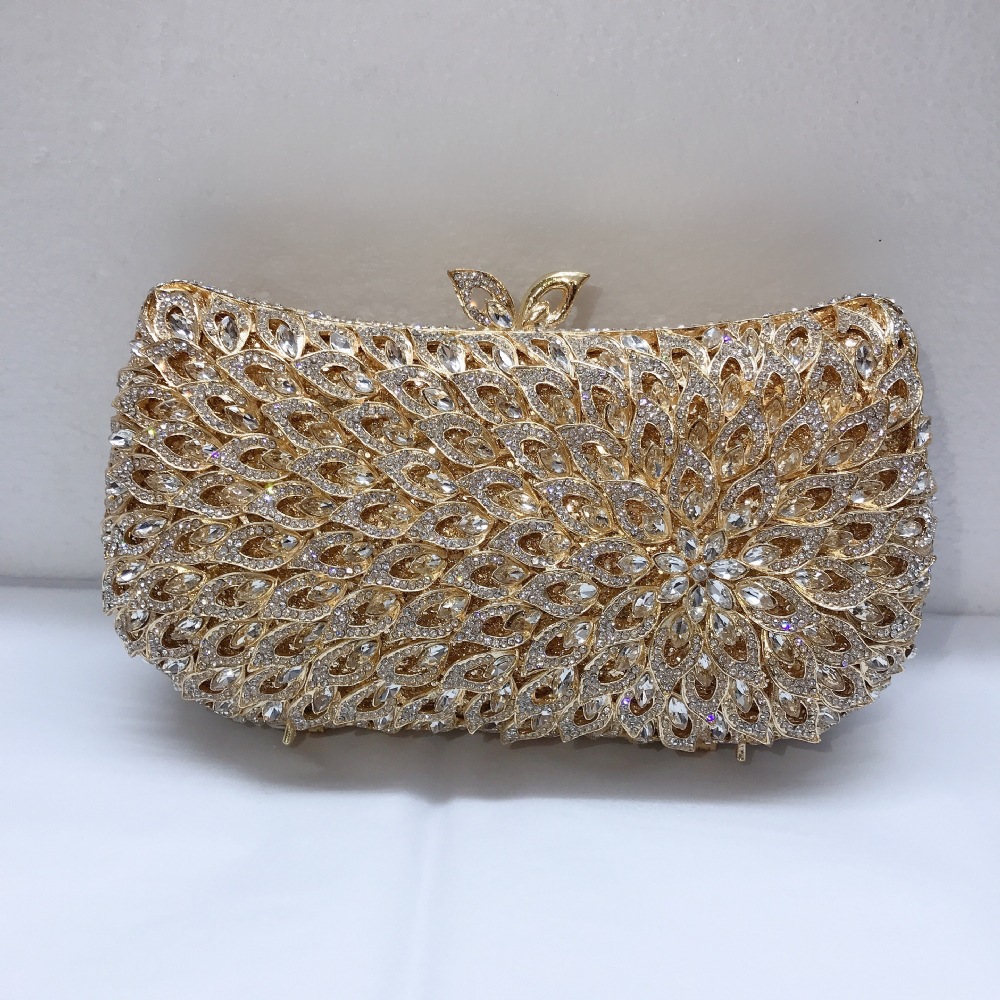 * Fuente transfronteriza bolsas de cena de diamantes de metal con diamantes de aire bolsas de mano de vestido de reunión anual bolsas de noche bolsas de mujer oro