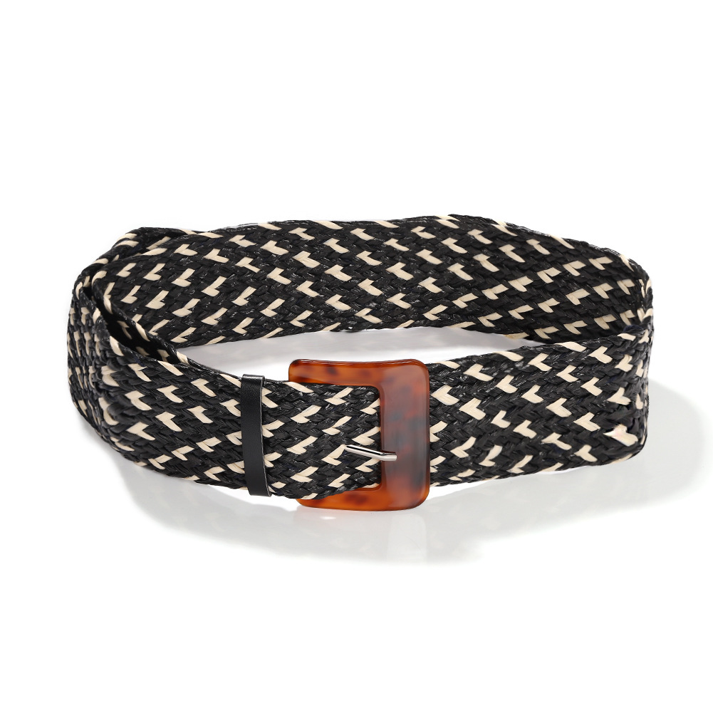 Fashion Autumn New Ladies Wild Checkered Retro Girdle Decoration Belt Wholesale display picture 3