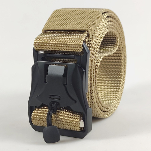 Cross-border supply new magnetic buckle tactical belt men's outdoor nylon quick release alloy buckle belt