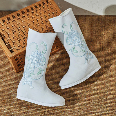 women's chinese hanfu boots boots with zipper and long tube