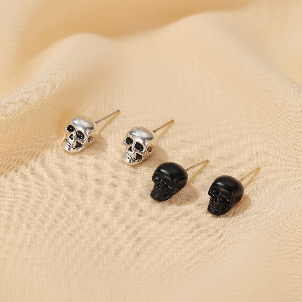 Fashion Ghost Head Gothic Retro Skull Retro  Earrings display picture 7