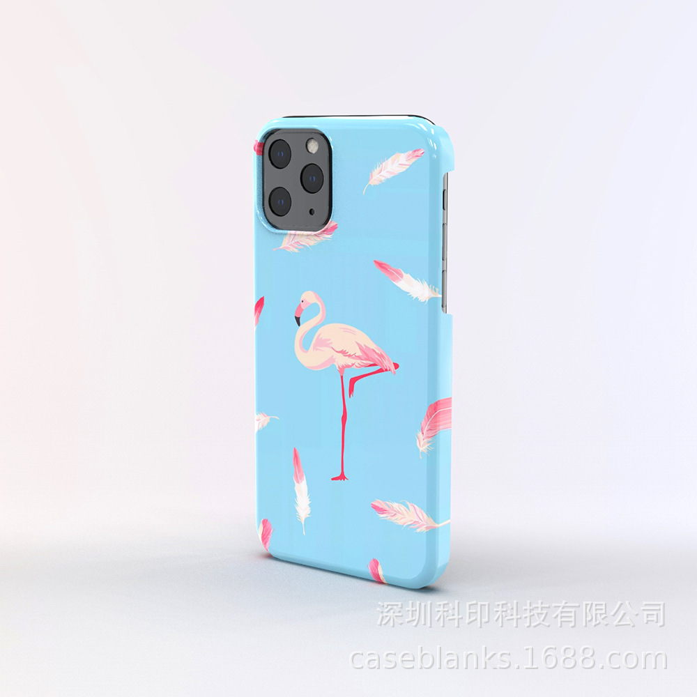 爆款火烈鸟个性化单底光面菲林涂层热转印涂层手机壳来图印制