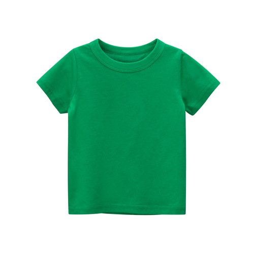 [Factory goods pass] 27kids children's clothing summer 2024 children's short-sleeved T-shirt advertising shirt solid color without pattern