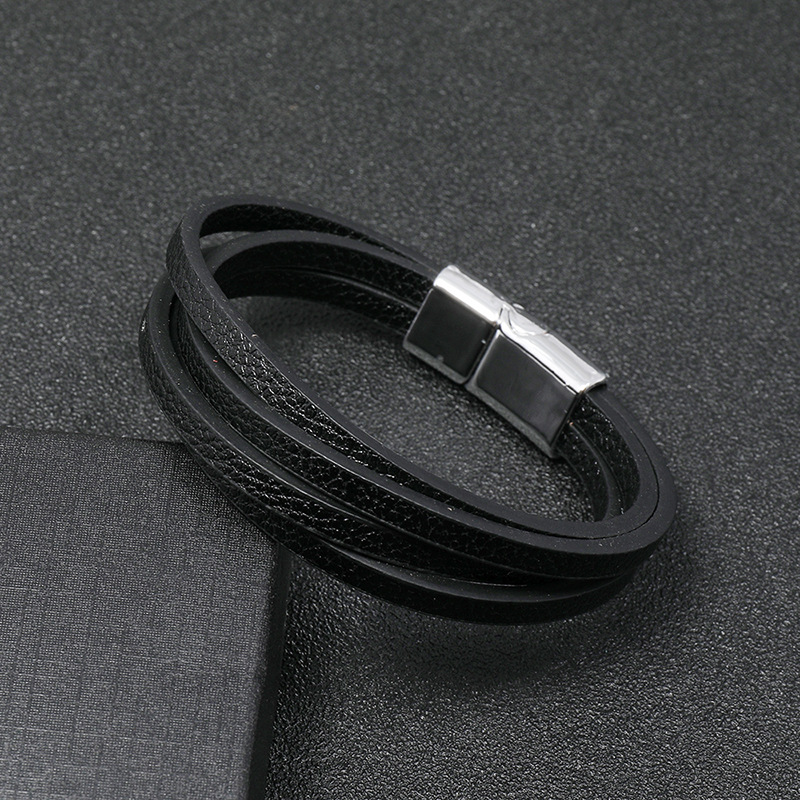 Simple Multi-layer Leather Bracelet display picture 3