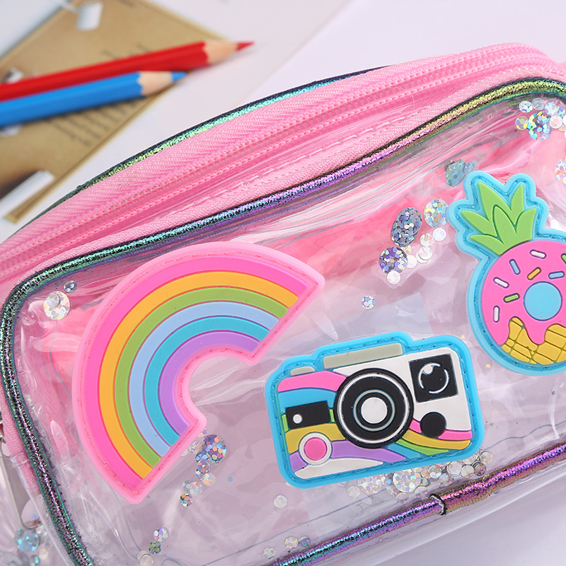 Unicornio unicorn color lentejuelas cintura bolsa otoño invierno nuevos dibujos animados un hombro crossbody bolsa chica estudiante bordado detail image 6