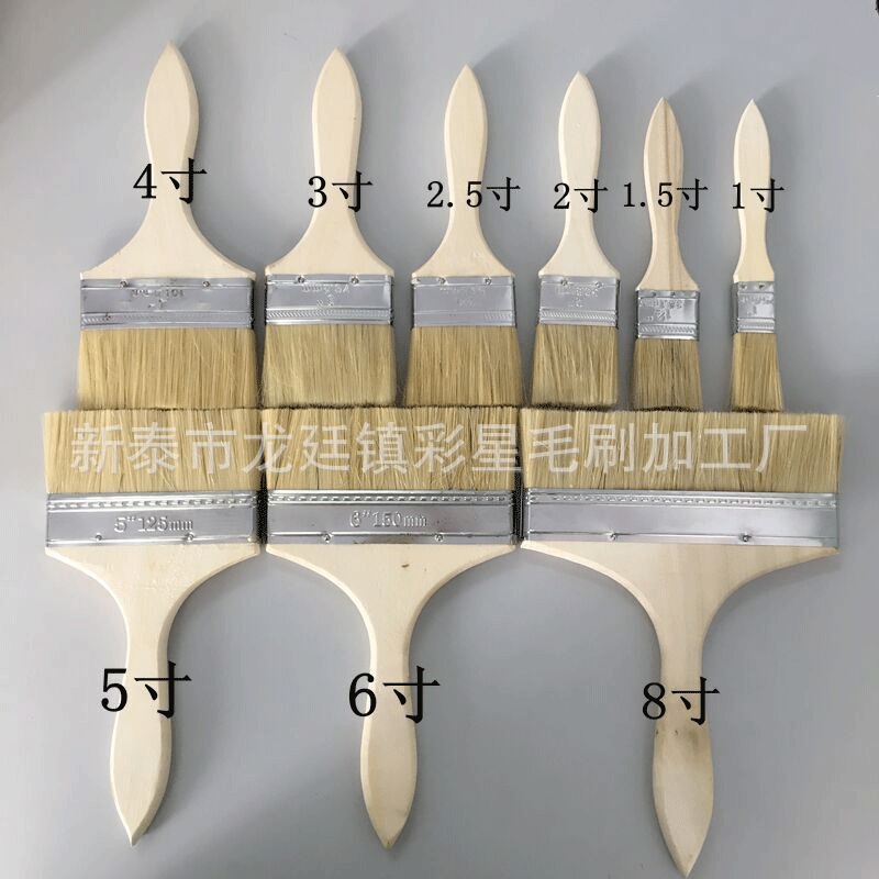 厂家批发加厚木柄油漆刷猪鬃刷 工业用木柄刷子烧烤刷 各种毛刷