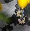 Cartoon fashionable earrings, silver 925 sample, micro incrustation, internet celebrity