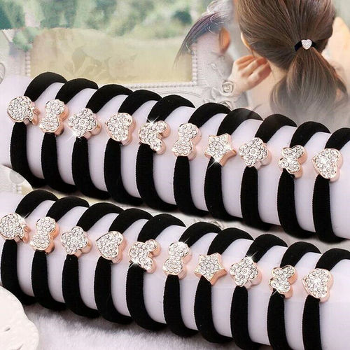 Black High-Elastic Korean Style Hair Tie Rubber Band Skirt Hair Accessory Thickened Small Decorative Hair Accessory