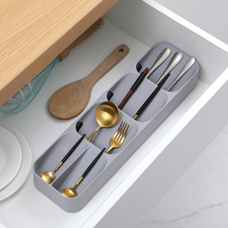 Drawer Storage Box Creative Kitchen Tableware Finishing Box Multi-Functional Classification Knife and Fork Box Desktop Ditty Box Storage Box