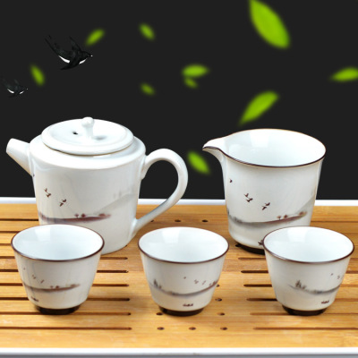 淄博陶瓷茶具套装家用茶壶茶杯礼盒保险公司礼品定制批发功夫茶具|ms