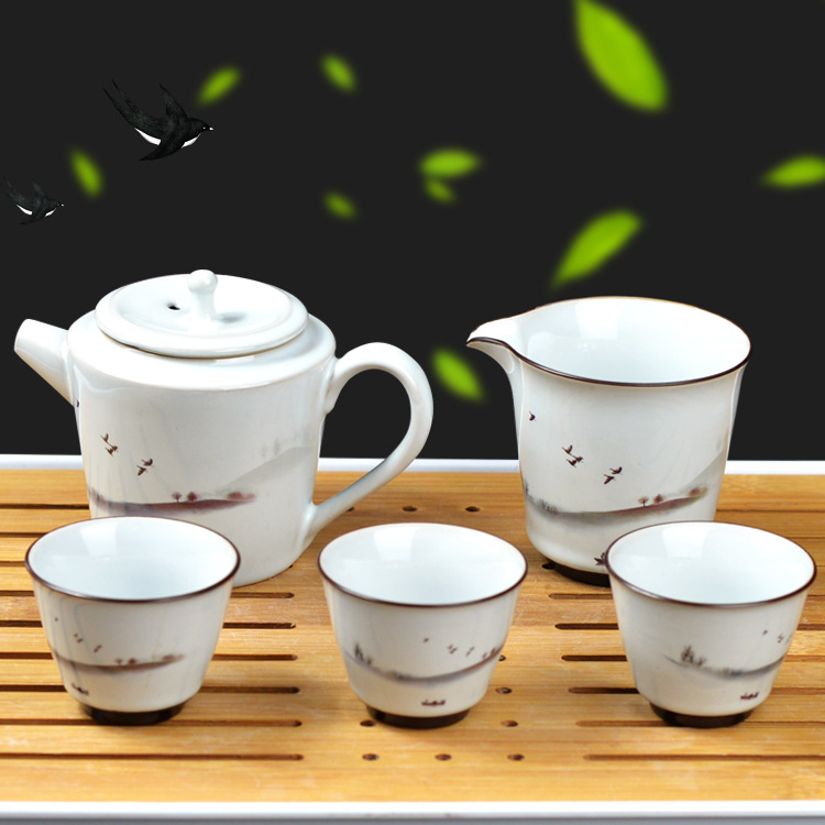 淄博陶瓷茶具套装家用茶壶茶杯礼盒保险公司礼品定制批发功夫茶具|ms
